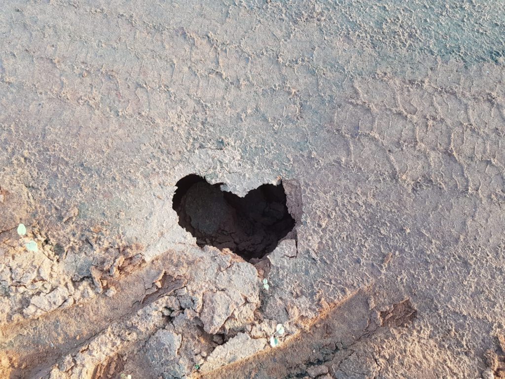 צורה של לב על האדמה